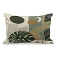 thumbnail image 1 of Ambesonne Monstera Quilted Pillowcover, Boho Abstract Mid Century, 30" x 20", Beige Evergreen and Sepia, 1 of 2