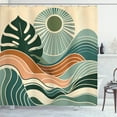thumbnail image 1 of Ambesonne Monstera Shower Curtain, Abstract Landscape Boho, 69"Wx75"L, Evergreen Pale Seafoam, 1 of 4