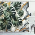 thumbnail image 1 of Ambesonne Monstera Shower Curtain, Abstract Mid Century Boho, 69"Wx70"L, Dark Green Dimgray, 1 of 4