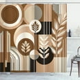 thumbnail image 1 of Ambesonne Monstera Shower Curtain, Boho Arrange Mid Century, 69"Wx75"L, Dark Cocoa Pale Brown, 1 of 4