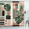 thumbnail image 1 of Ambesonne Monstera Shower Curtain, Mid Century Boho Shapes, 69"Wx75"L, Evergreen Pale Rust Brown, 1 of 4