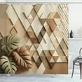 thumbnail image 1 of Ambesonne Monstera Shower Curtain, Scandinavian Boho Style, 69"Wx84"L, Pale Reseda Green Cocoa, 1 of 4