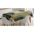 thumbnail image 1 of Ambesonne Monstera Tablecloth Rectangular Table Cover, Boho Abstract Mid Century, 60"x90", Beige Evergreen and Sepia, 1 of 3