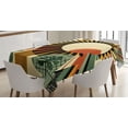 thumbnail image 1 of Ambesonne Monstera Tablecloth Rectangular Table Cover, Mid Century Abstract Sun, 60"x84", Beige Burnt Orange Black, 1 of 3