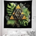 thumbnail image 1 of Ambesonne Monstera Tapestry Queen Size, Abstract Boho Mystery Art, 88"x88", Fern Green Pale Brown, 1 of 2