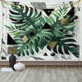 thumbnail image 1 of Ambesonne Monstera Tapestry Wall Hanging, Boho Abstract Nature Art, 80"x60", Emerald Dark Grey Dimgray, 1 of 3
