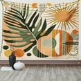 thumbnail image 1 of Ambesonne Monstera Tapestry Wall Hanging, Leaves Mid Century Boho, 80"x60", Peach and Pale Reseda Green, 1 of 3