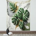 thumbnail image 1 of Ambesonne Monstera Tapestry Wall Hanging, Marble Boho Mid Century, 60"x80", Pale Grey Fern Green, 1 of 3