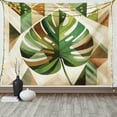 thumbnail image 1 of Ambesonne Monstera Tapestry Wall Hanging, Nature Boho Scandinavian, 60"x40", Fern Green Sepia and Cocoa, 1 of 3