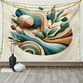 thumbnail image 1 of Ambesonne Monstera Tapestry Wall Hanging, Sage Love Boho Mid Century, 60"x40", Teal Amber Olive Green, 1 of 3