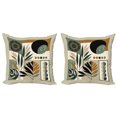 thumbnail image 1 of Ambesonne Monstera Throw Pillow Cover 2 Pack, Abstract Boho Leaves Art, 16", Dark Sepia Pale Brown, 1 of 7