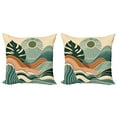 thumbnail image 1 of Ambesonne Monstera Throw Pillow Cover 2 Pack, Abstract Landscape Boho, 16", Evergreen Pale Seafoam, 1 of 7