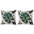 thumbnail image 1 of Ambesonne Monstera Throw Pillow Cover 2 Pack, Abstract Mid Century Art, 20", Fern Green Teal and Pale Grey, 1 of 7