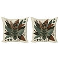 thumbnail image 1 of Ambesonne Monstera Throw Pillow Cover 2 Pack, Boho Abstract Tropical Art, 20", Evergreen Sage Green Fawn, 1 of 7