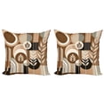 thumbnail image 1 of Ambesonne Monstera Throw Pillow Cover 2 Pack, Boho Arrange Mid Century, 16", Dark Cocoa Pale Brown, 1 of 7