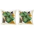 thumbnail image 1 of Ambesonne Monstera Throw Pillow Cover 2 Pack, Nature Scandinavian Boho, 18", Fern Green and Pale Coffee, 1 of 7