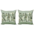 thumbnail image 1 of Ambesonne Monstera Throw Pillow Cover 2 Pack, Scandinavian Botanical Art, 16", Pale Green Coconut Fawn, 1 of 7