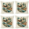 thumbnail image 1 of Ambesonne Monstera Throw Pillow Cover 4 Pack, Sage Love Boho Mid Century, 18", Teal Amber Olive Green, 1 of 7