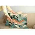 thumbnail image 1 of Ambesonne Monstera Throw Pillow Cover Pack of 2, Abstract Landscape Boho, 2 Pcs-16"x16", Evergreen Pale Seafoam, 1 of 5