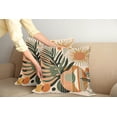 thumbnail image 1 of Ambesonne Monstera Throw Pillow Cover Pack of 2, Leaves Mid Century Boho, 2 Pcs-36"x16", Peach and Pale Reseda Green, 1 of 5