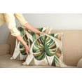 thumbnail image 1 of Ambesonne Monstera Throw Pillow Cover Pack of 2, Nature Boho Scandinavian, 2 Pcs-26"x16", Fern Green Sepia and Cocoa, 1 of 5