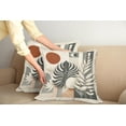 thumbnail image 1 of Ambesonne Monstera Throw Pillow Cover Pack of 2, Neutral Mid Century Boho, 2 Pcs-28"x28", Cinnamon Pale Sage Green, 1 of 5