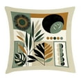 thumbnail image 1 of Ambesonne Monstera Throw Pillow Cushion Cover, Abstract Boho Leaves Art, 28" X 28", Dark Sepia Pale Brown, 1 of 2