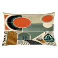 thumbnail image 1 of Ambesonne Monstera Throw Pillow Cushion Cover, Abstract Boho Mid Century, 26" X 16", Burnt Orange Pale Khaki, 1 of 2