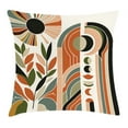 thumbnail image 1 of Ambesonne Monstera Throw Pillow Cushion Cover, Abstract Mid Century Boho, 18" X 18", Beige Green and Burnt Orange, 1 of 2