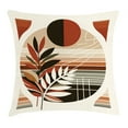 thumbnail image 1 of Ambesonne Monstera Throw Pillow Cushion Cover, Abstract Mid Century Leaf, 18" X 18", Redbrown Dusk Black, 1 of 2