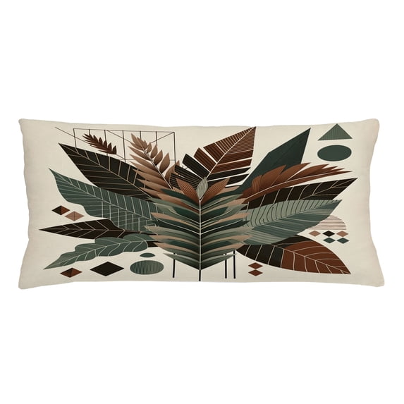 Ambesonne Monstera Throw Pillow Cushion Cover, Boho Abstract Tropical Art, 36" X 16", Evergreen Sage Green Fawn