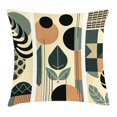 thumbnail image 1 of Ambesonne Monstera Throw Pillow Cushion Cover, Mid Century Boho Abstract, 26" X 26", Pale Reseda Green and Camel, 1 of 2