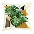 thumbnail image 1 of Ambesonne Monstera Throw Pillow Cushion Cover, Nature Scandinavian Boho, 16" X 16", Fern Green and Pale Coffee, 1 of 2