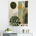 thumbnail image 1 of Ambesonne Monstera Wall Hanging Tapestry, Boho Abstract Mid Century, 23"x28", Beige Evergreen and Sepia, 1 of 2