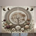 thumbnail image 1 of Ambesonne Moon Curtains 2 Panel Set, Ethno Mandal Gentle Life Tree, 108" x 108", Pale Mustard Eggplant, 1 of 2