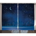 thumbnail image 1 of Ambesonne Moon Curtains 2 Panel Set, Winter Season Nighttime, 108" x 84", Dark Blue, 1 of 3