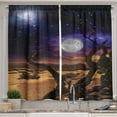 thumbnail image 1 of Ambesonne Moon Kitchen Curtains, Desert Night Nebula Stars, 55"x45", Caramel Purple, 1 of 1