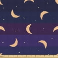 thumbnail image 1 of Ambesonne Moon Phase Fabric by the Yard Upholstery, Cartoon Crescent Print, 3 Yards, Indigo Peach and Plum, 1 of 5