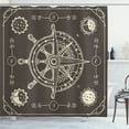 thumbnail image 1 of Ambesonne Moon Phase Shower Curtain, Maritime Themed Compass, 69"Wx84"L, Taupe and Eggshell, 1 of 1