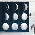 thumbnail image 1 of Ambesonne Moon Phases Shower Curtain, Astrological Cosmic, 69"Wx84"L, Petrol Blue Pale Grey, 1 of 1