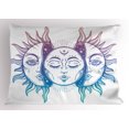thumbnail image 1 of Ambesonne Moon Pillow Sham, East Oriental Inspired Image, 26" X 20", Lilac Blue White, 1 of 2
