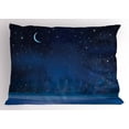 thumbnail image 1 of Ambesonne Moon Pillow Sham, Winter Season Nighttime, 26" X 20", Dark Blue, 1 of 2