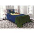 thumbnail image 1 of Ambesonne Moon Quilted Bedspread Set 2 Pcs, Girl on Moon Words Art, Twin Size, Multicolor, 1 of 3
