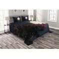 thumbnail image 1 of Ambesonne Moon Quilted Bedspread Set 3 Pcs, Milky Way Eastern Night, King Size, Magenta Ivory Dark Blue, 1 of 3