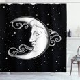 thumbnail image 1 of Ambesonne Moon Rays Shower Curtain, Antique Style Crescent, 69"Wx75"L, Charcoal Grey and White, 1 of 4