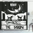 thumbnail image 1 of Ambesonne Moon Shower Curtain, Lobster Wolves Moon Tarot, 69"Wx75"L, Charcoal Grey White, 1 of 5