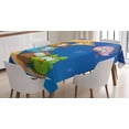 thumbnail image 1 of Ambesonne Moon Tablecloth Rectangular Table Cover, Cartoon Moon Owls Playing, 52"x70", Multicolor, 1 of 4