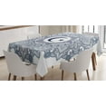thumbnail image 1 of Ambesonne Moon Tablecloth Rectangular Table Cover, Circle Form, 60"x84", Dark Blue White Teal, 1 of 4