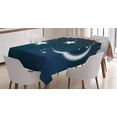 thumbnail image 1 of Ambesonne Moon Tablecloth Rectangular Table Cover, Clouds Stars and Moon, 52"x70", Dark Blue Salmon White, 1 of 4