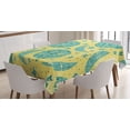 thumbnail image 1 of Ambesonne Moon Tablecloth Rectangular Table Cover, Grunge Style Moon Phases, 60"x90", Yellow Turquoise Teal, 1 of 4